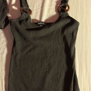 Black Ribbed Tank Top